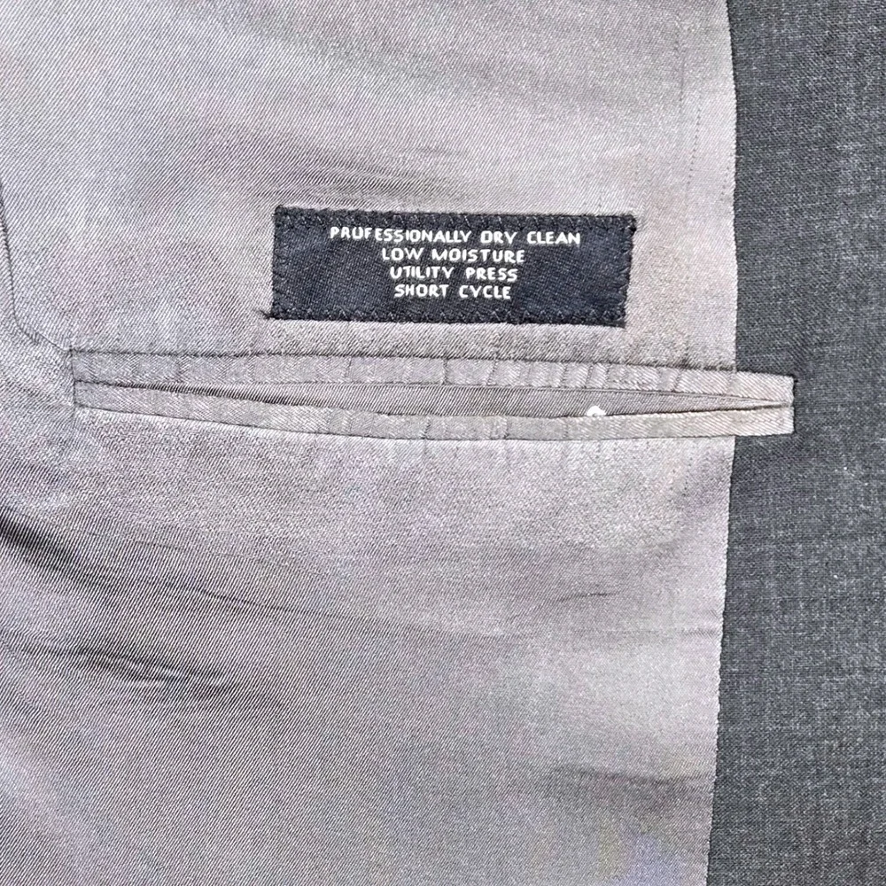 Jos. A. Bank Suit Jacket Mens 46L Charcoal Gray Good 100% Wool 2-Button‎ Blazer